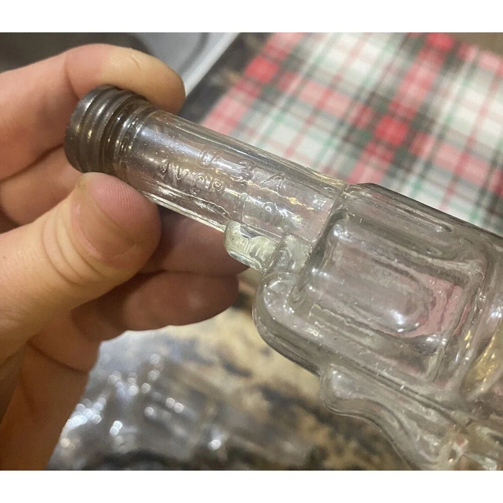 Antique Glass Pistol Gun Candy Container